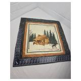 Winter Cabin Scene Decorative Quilt Block