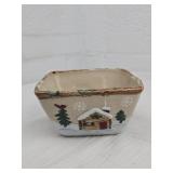 Handpainted Winter Scene Ceramic Bowl