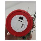 Red Holiday LED Lantern with Pine Accents