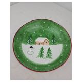 Hand Painted Winter Scene Decorative Plate
