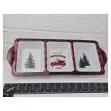 Buffalo Plaid Christmas Tree Farm Serving Tray