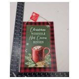 Buffalo Plaid Christmas Wall Sign with Hot Cocoa Design