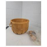 Traditional Wooden Split Wood Basket with Cork Stoppers