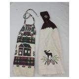 Decorative Cabin Kitchen Towel with Moose Design