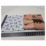 Wildlife Duck and Bear Print kitchen towel set