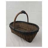 Woven Wicker Gathering Basket with Handle