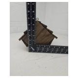 Rustic Wooden Birdhouse with Red Roof