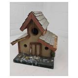 Handcrafted Multi-Entrance Wooden Birdhouse