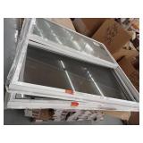 2 Side Sliding Windows, White, Approximately 59.5 x 59.5 Inch