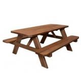 6 Foot Color-Treated Wood Deluxe Picnic Table Kit