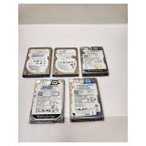 Lot of 5 250 GB Hard Drives