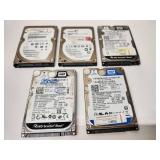 Lot of 5 250 GB Hard Drives