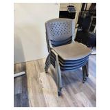 Lot of 5 Stackable Office Chairs