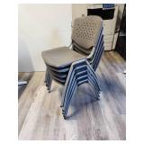 Lot of 5 Stackable Office Chairs