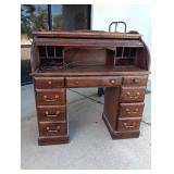 Vintage Roll Top Secretary Desk