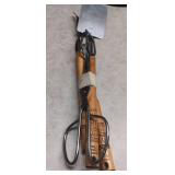 Traditional Bamboo Handle BBQ Tool Set with metal tongs and knife