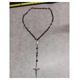 Traditional Catholic Wooden Rosary with Silver Crucifix