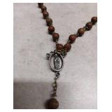 Traditional Catholic Wooden Rosary with Silver Crucifix