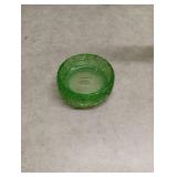 Avon Green Glass Bowl with Floral Pattern