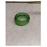 Avon Green Glass Bowl with Floral Pattern
