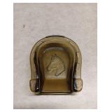 Amber Glass Horse Head Ashtray