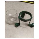 Decorative Metal Candle Holder with Glass Insert