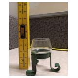 Decorative Metal Candle Holder with Glass Insert