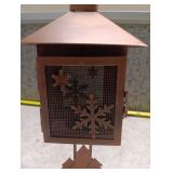 Winter Scene Metal Lantern with Pine Trees