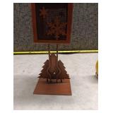 Winter Scene Metal Lantern with Pine Trees