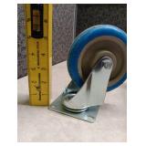 Heavy Duty Blue Rubber Swivel Casters Set