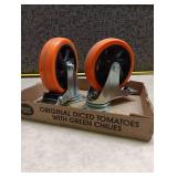 Heavy Duty Industrial Caster Wheels with Orange Polyurethane