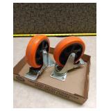 Heavy Duty Industrial Caster Wheels with Orange Polyurethane