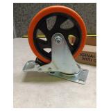 Heavy Duty Industrial Caster Wheels with Orange Polyurethane