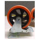 Heavy Duty Industrial Caster Wheels with Orange Polyurethane