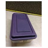 1993 Sterilite Clear Storage Box with Purple Lid