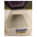 1993 Sterilite Clear Storage Box with Purple Lid
