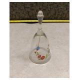 Hand-Painted Floral Glass Bell with Pendulum