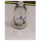 Hand-Painted Floral Glass Bell with Pendulum