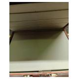 Classic Brown Hardside Suitcase with Brass Hardware