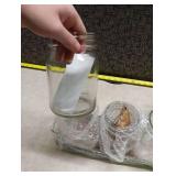 Clear Glass Mason Jars Set with caddy - brand new