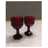 Avon Ruby Red Cape Cod Cordial Glasses