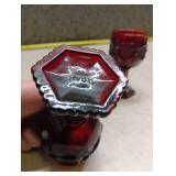 Avon Ruby Red Cape Cod Cordial Glasses