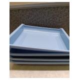 Light Blue Plastic Storage Trays Set
