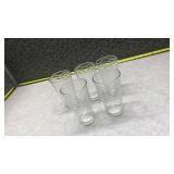 Vintage Wave Pattern Glass Tumblers Set of 5