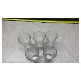 Vintage Wave Pattern Glass Tumblers Set of 5