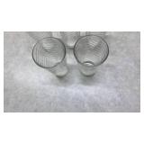 Vintage Wave Pattern Glass Tumblers Set of 5