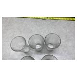 Vintage Wave Pattern Glass Tumblers Set of 5