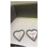 Decorative Heart-Shaped Wall Plaques Set