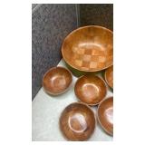 Mid-Century Woven Wooden Bowl Collection