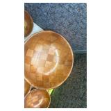 Mid-Century Woven Wooden Bowl Collection